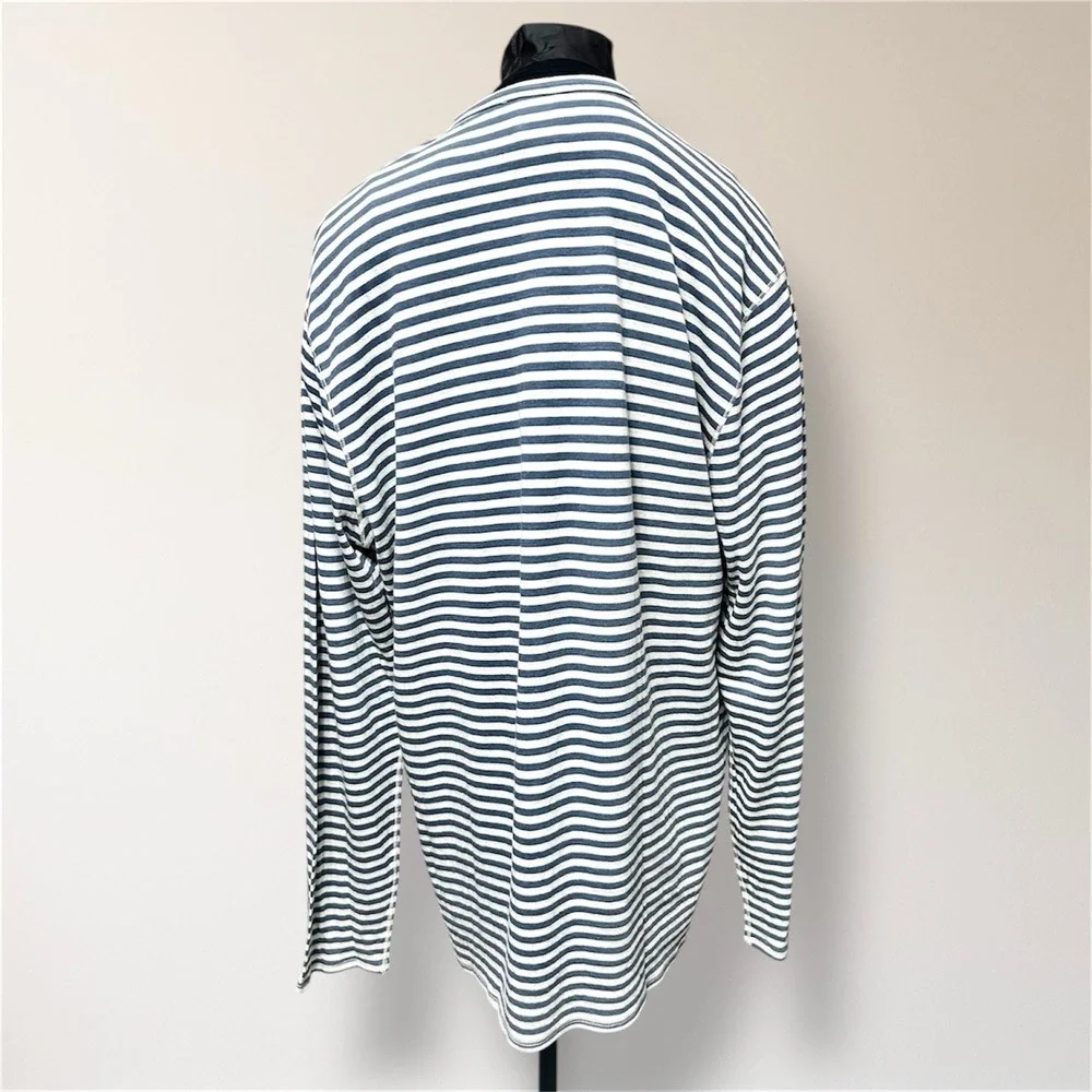Faherty XL‎ Reversible Long Sleeve Tee Pink Blue Stripe Pima Cotton Soft Coastal